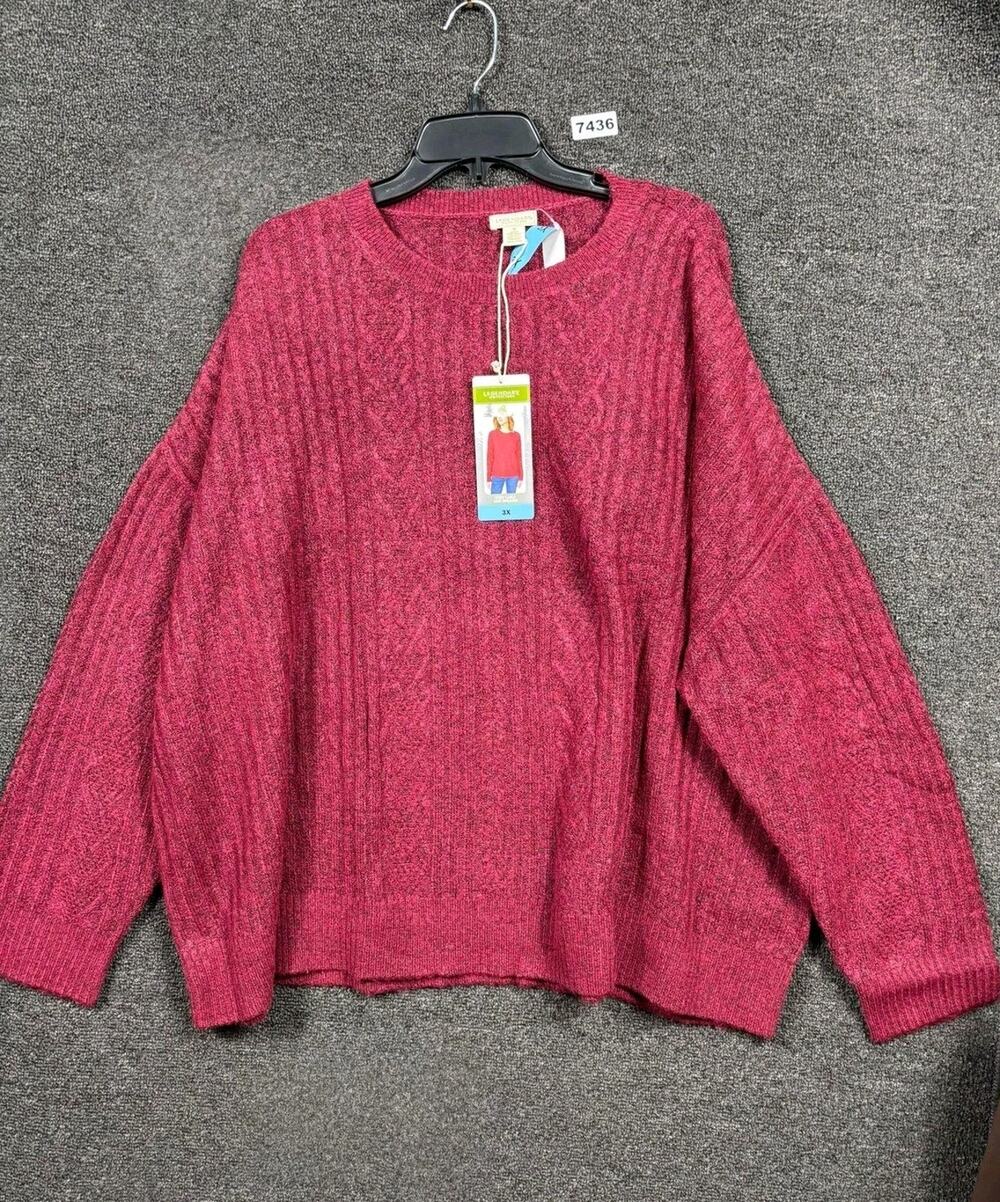 Urban Outfitters Sweater Womens 3X Red Cable Knit Cozy Pullover Plus Size